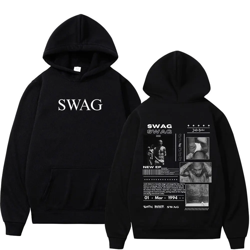 جاستن بيبر SWAG 2025 ألبوم جديد هوديس الرجال النساء الملابس موضة الهيب هوب قمصان سويت شيرت بقلنسوة عادية كم طويل البلوفرات