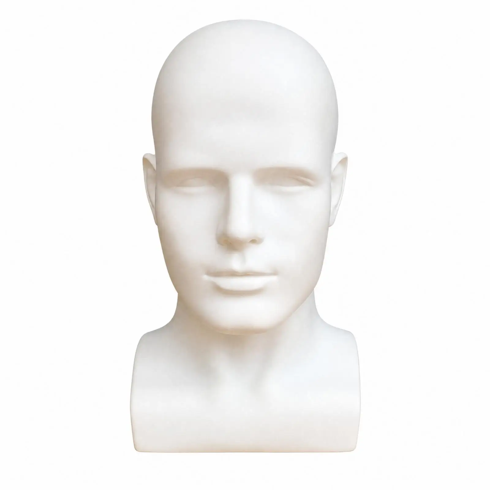 PVC Male Mannequin Bust Head Display for Hat Glasses Wig Showcase Counter Top Stable Base Shop Decor