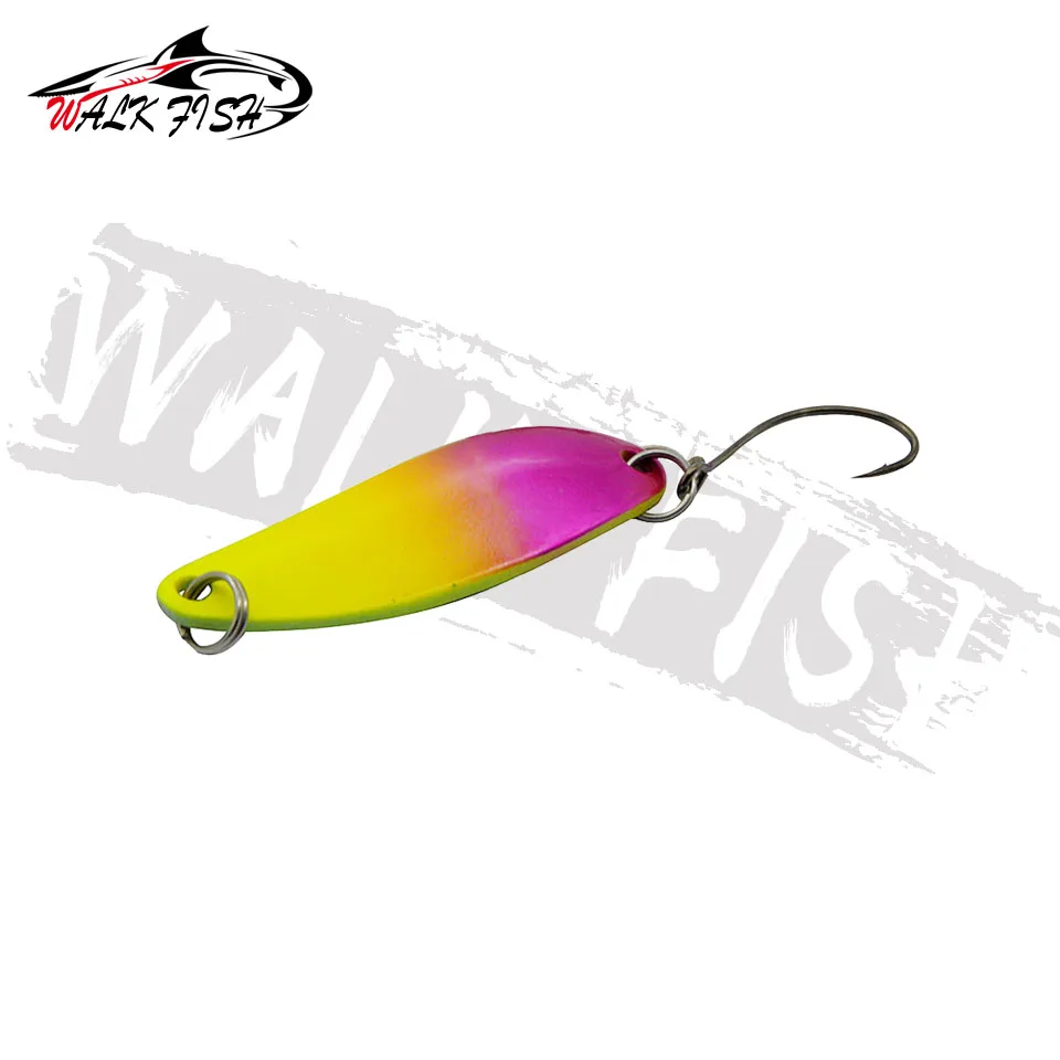 WALK FISH 1PCS New Trout Spoon Bait 5g 40mm Metal Fishing Lure With Single Hook Hard Bait Lures Trout Perch Chub Salmon