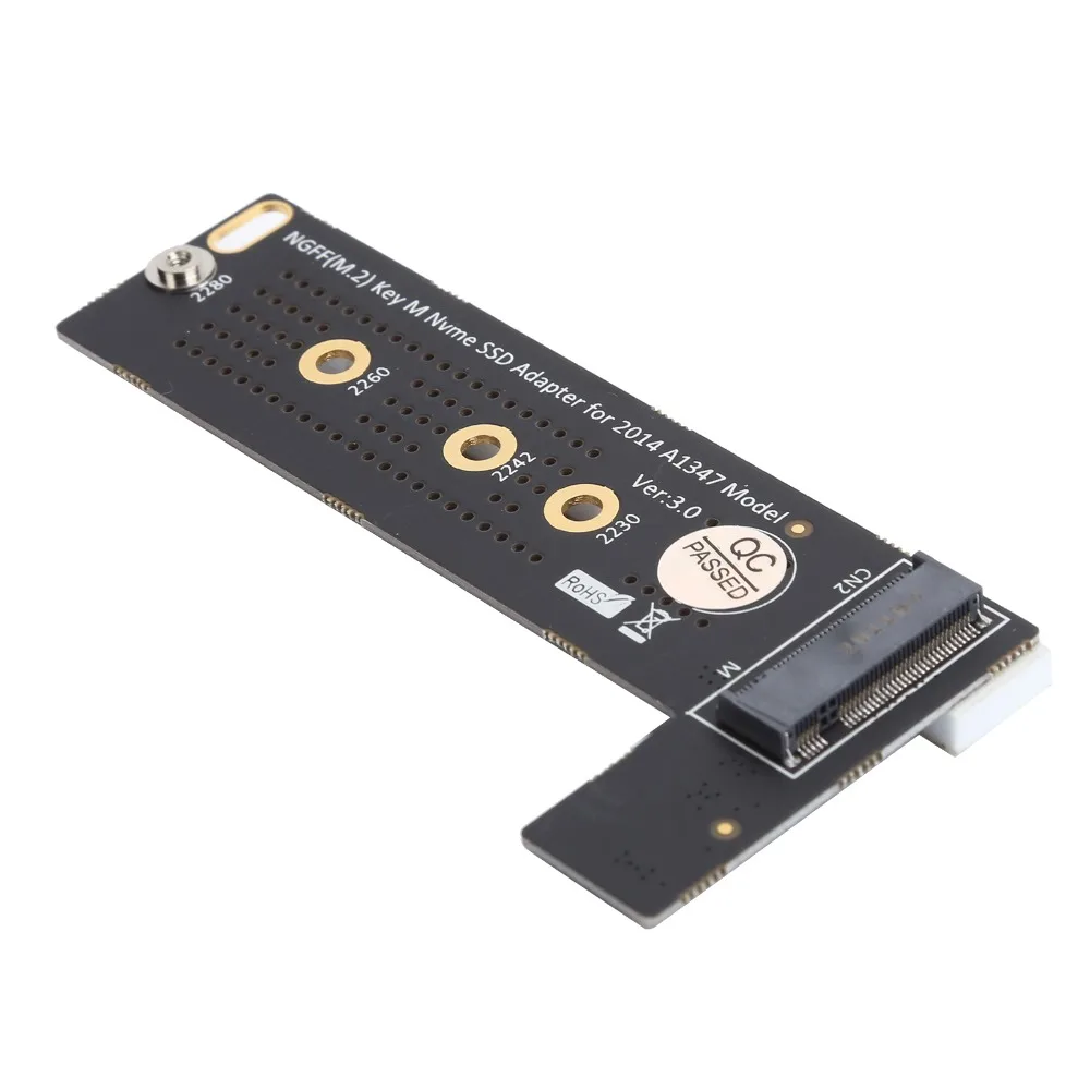 High Speed M.2 NGFF MKey Converter Efficient Heat Dissipation Black PCI-E SSD Converter Card for for OS Mini A1347 Model 2014