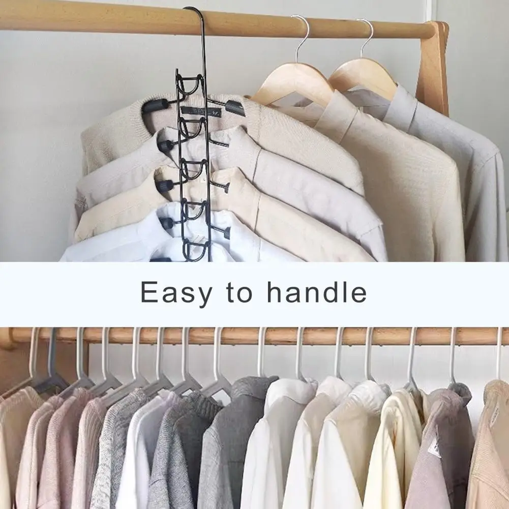 

Closet Storage Racks Space-saving Closet Organizers Multi-layer Clothing Hangers for Shirts Dresses Sweaters for Wardrobe