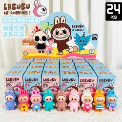 24pcs Labubu Blind Box Figure Doll Pvc Small Pendant Trendy Cute Kawaii Cartoon Keychain Mystery Box Bag Decorations Wholesale