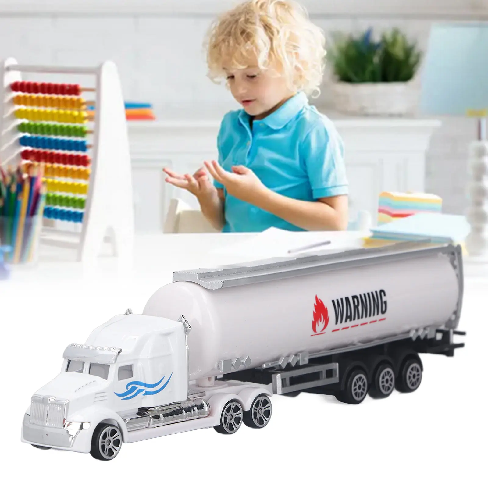 ZK30 Oil Tanker Truck Model High Simulation Interactive Realistic Alloy Tank Truck Trailer Toy for Children and Parents