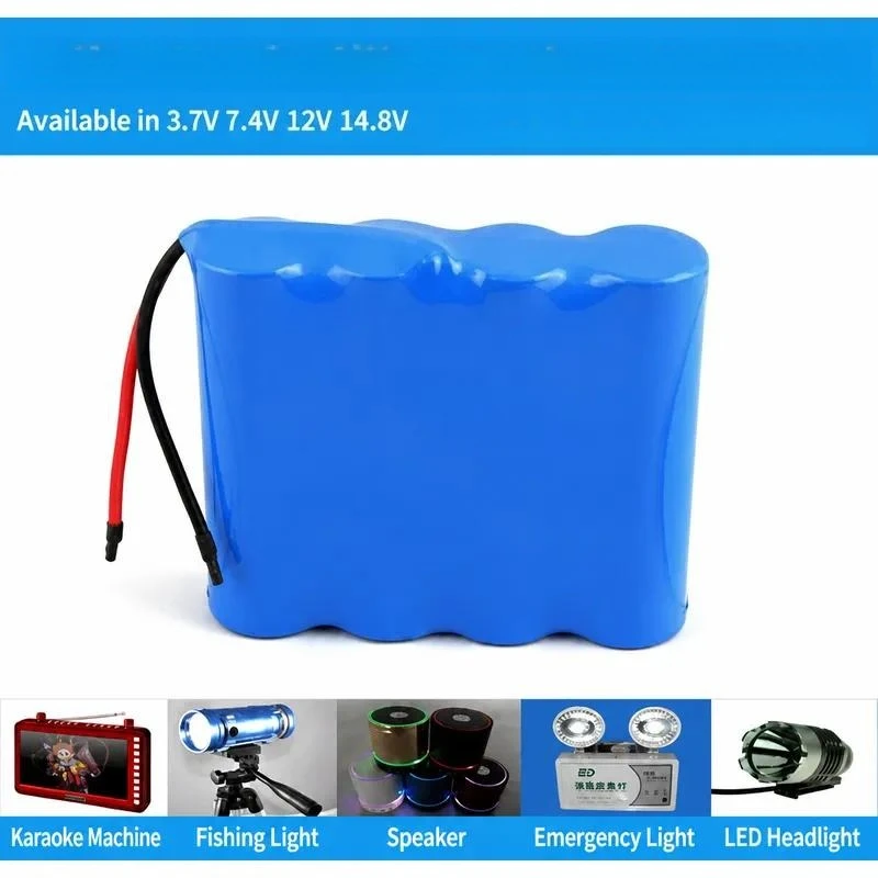 for 18650 Lithium Battery Pack 7.4V 8.4V Large Capacity with Protective Board for Audio Drama Machine Loudspeaker Solar