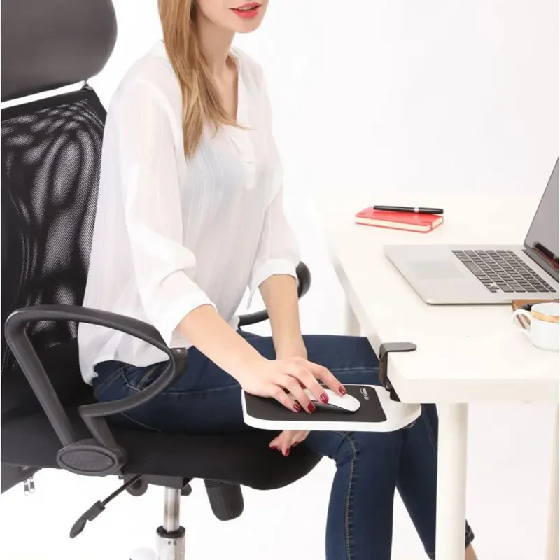 Vinlo Desktop Mouse Keyboard Tray, 360 Degree Rotating Mouse Desktop Pad, Extender, Adjustable Holder for Home Office