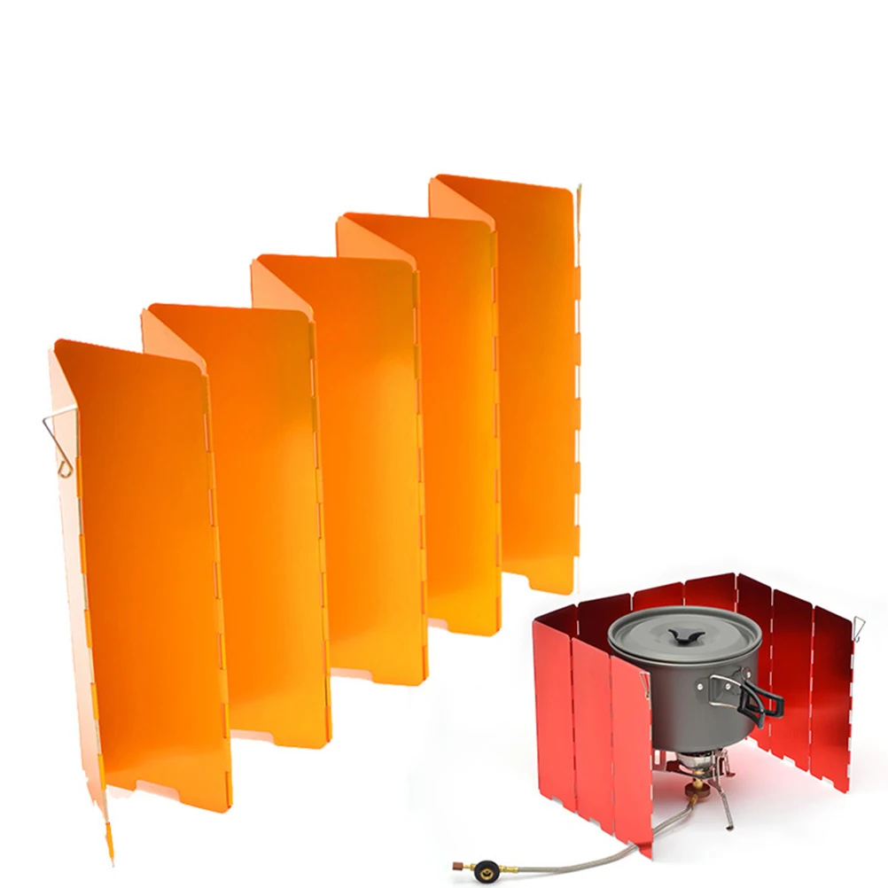 

10 Pcs Camping Stove Windscreen Foldable Outdoor Windshield Portable Fuel Saving Aluminum Alloy Picnic Cook