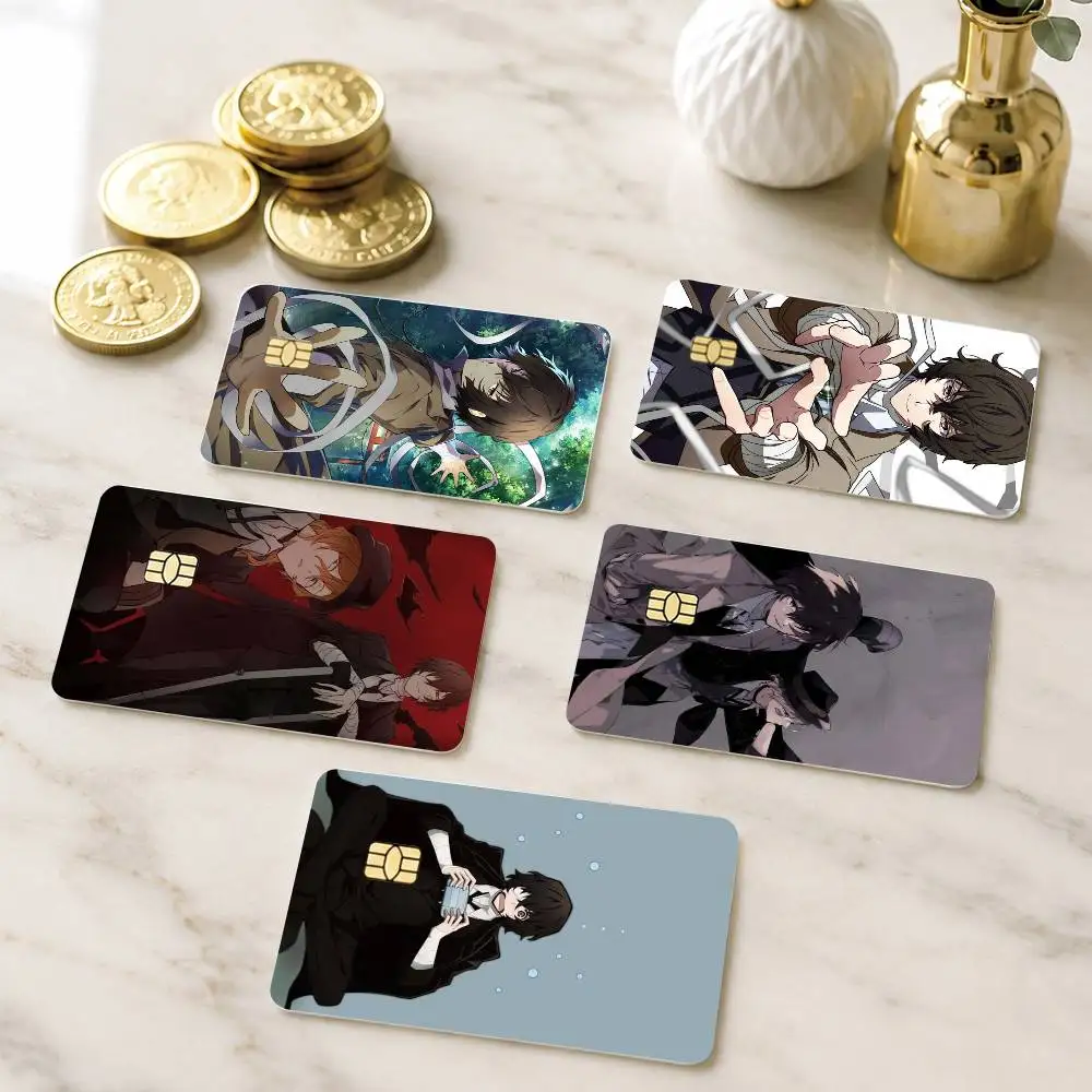 A-Anime Bungo Stray Dogs Credit Card HD Stickers Small Chip Waterproof Sticker Game Card Decal Gift