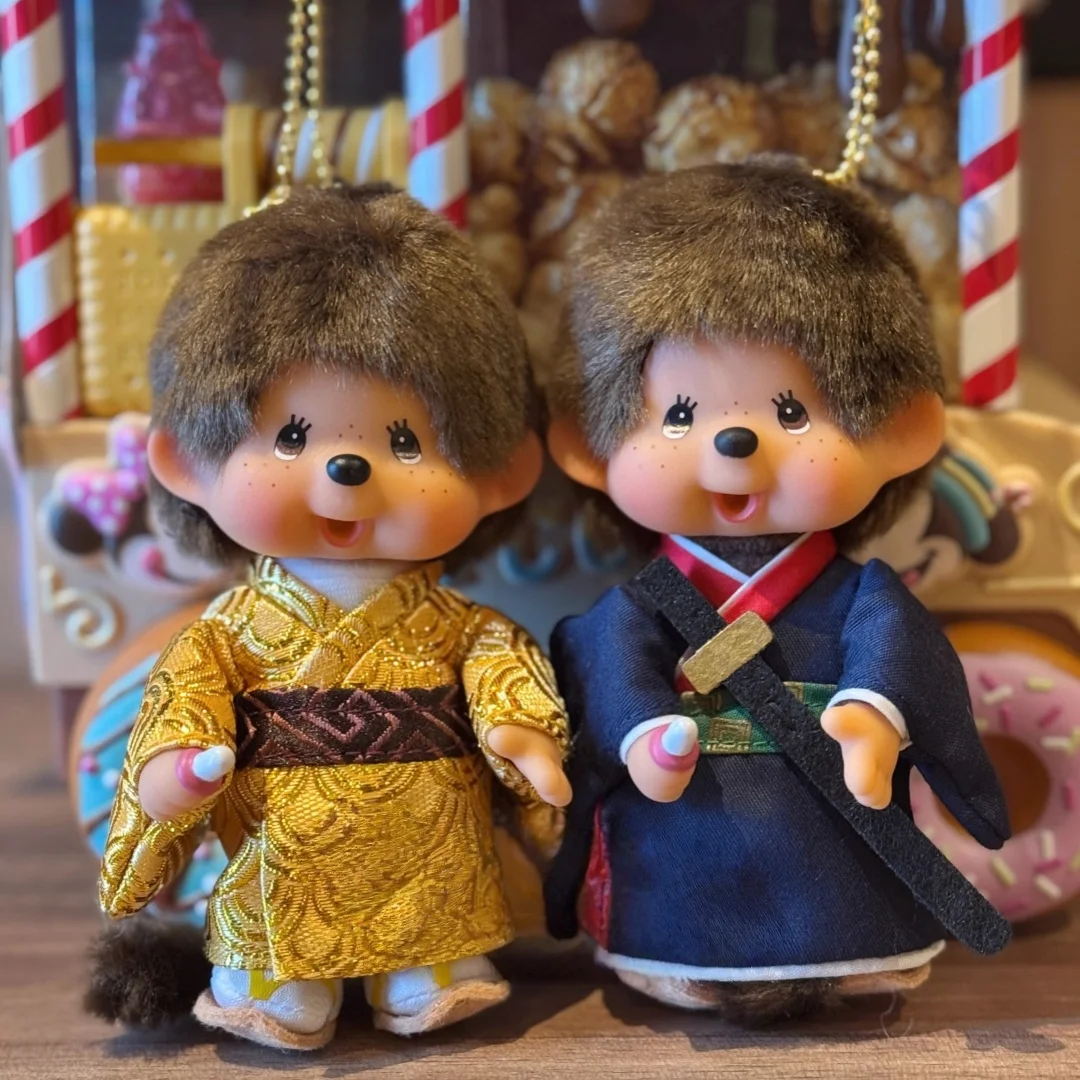 

Официальная подлинная серия Monchhichi, новая японская ограниченная серия, самурайский стиль, кимоно, мини-подвеска, украшения, коллекционный подарок