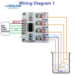 DC 5V 7-12MA 4 Digital Water Liquid Level Indicator Board Controller Sensor Switch Module for Fish tank Water Tower