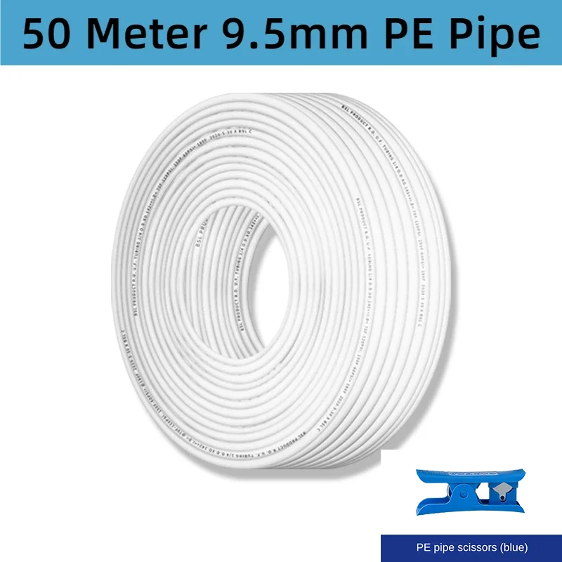 3/8 Inch (9mm) PE Tube 50Rice Full Roll CKK White PE Water Pipe Water Purifier Food Grade Water Dispenser Accessories