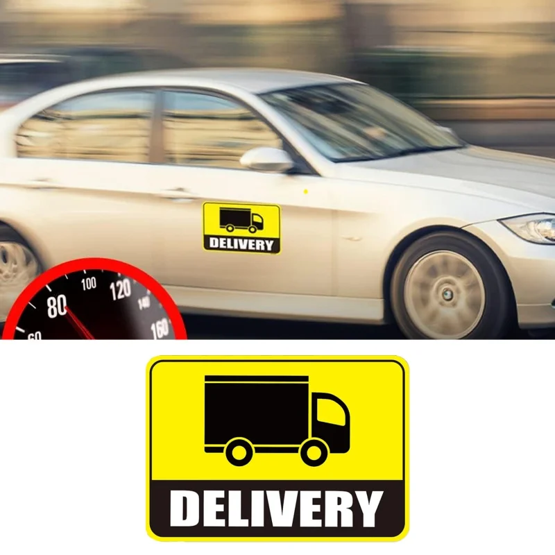 2 Pack Driver Sign Car Magnet - Reflective Waterproof Delivery Driver Bumper or Door  No Stickers or Decal