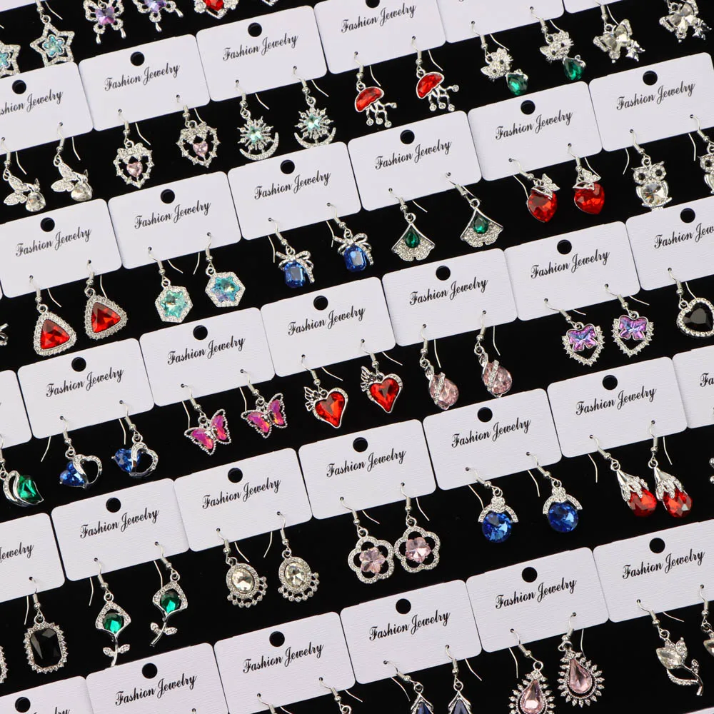 10/20Pairs/Lot Fashion Elegant New Design Butterfly Multicolor Rhinestone Earrings For Women Daily Accessory Party Jewelry Gifts