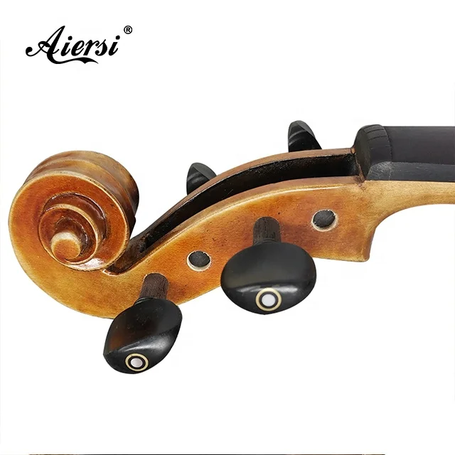 Professional Advanced Flame Maple Ebony Fitting Hand Rubbed Oil Painting Violin Musical String Instrument For Performance