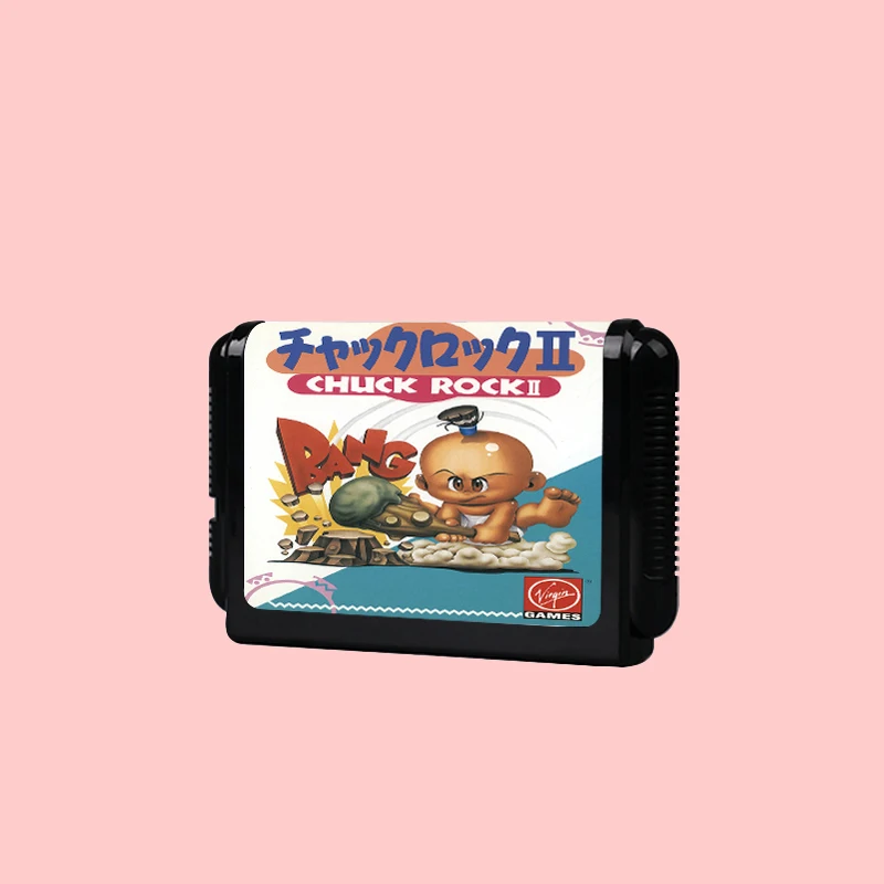 Chuck Rock II Japan Version Game Card Box For 16 bit Sega MD MegaDrive Genesis Consoles