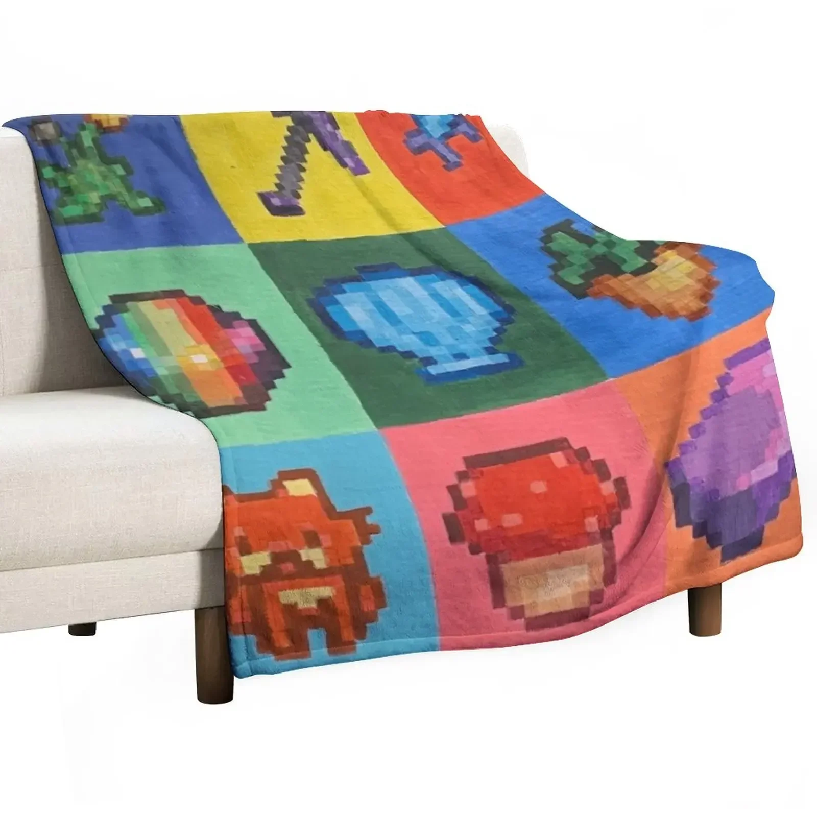 

Stardew Valley PixelArt Throw Blanket Flannels Decorative Sofa Summer Beddings Blankets