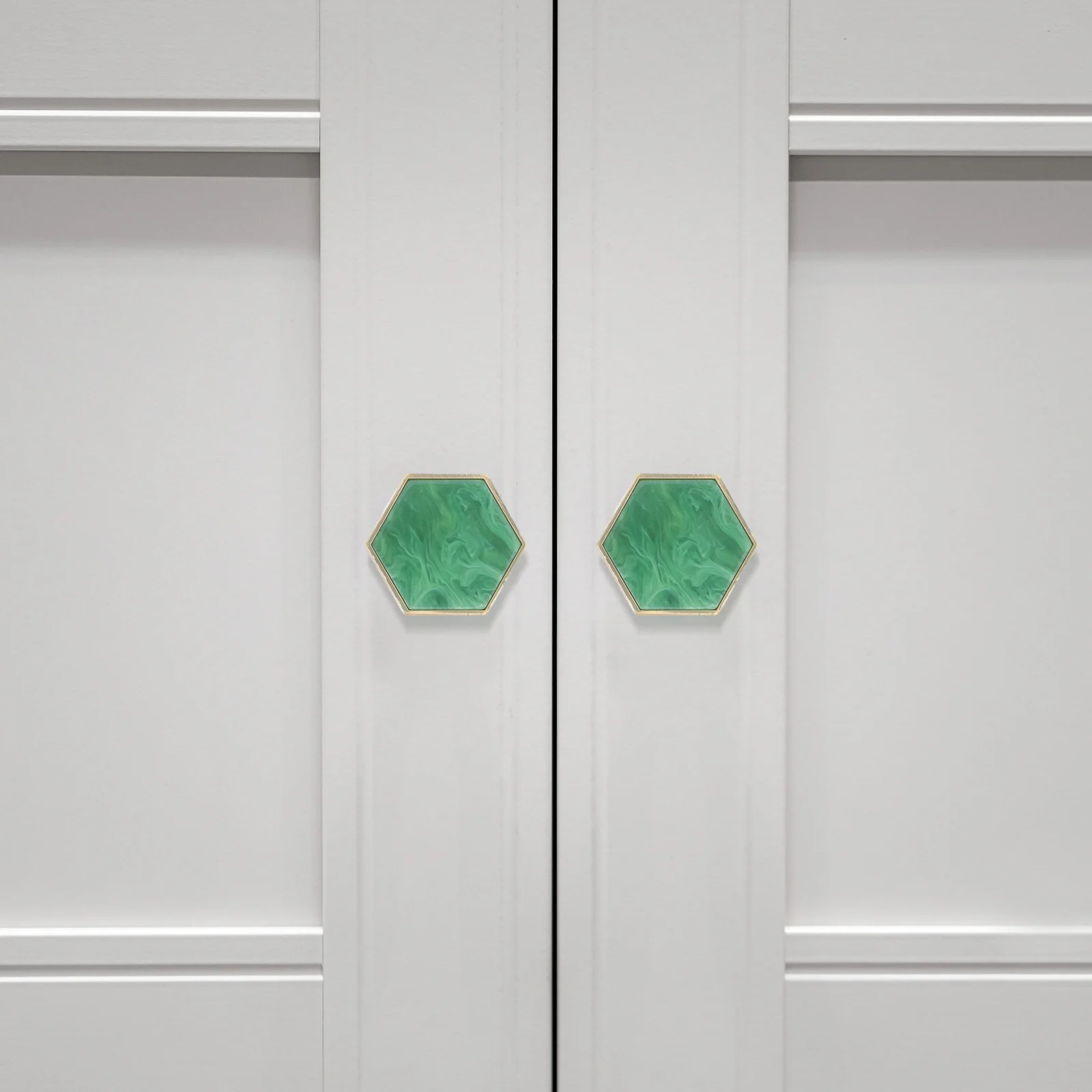 

4Pcs Metal Cabinet Handle Pull Alloy Hexagon Drawer Knob Single Hole Mount for Wardrobe Closet Door Furniture Decorative