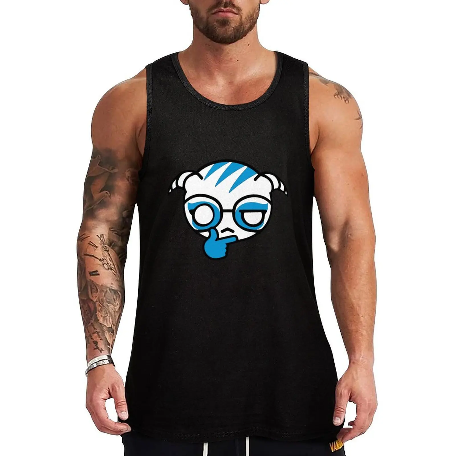 cute blue dokkaebi Tank Top Durable Work Tank Top Outdoor Utility Sleeveless Shirt