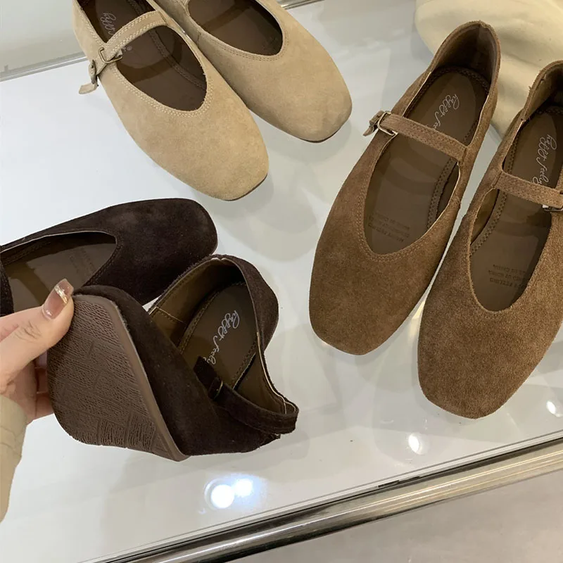 Neue Frühlingsmode: Damen-Flats mit Schnallenriemen, Sommerliche Casual-Schuhe, Flache Damenschuhe, Weiche Mary Janes für Damen – Detail 3