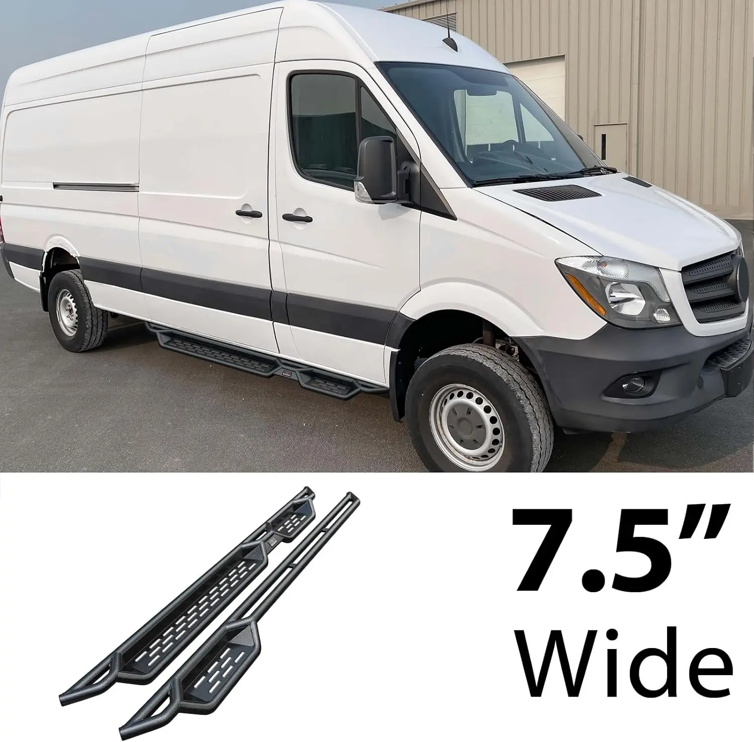 Drop Down Side Step Running Boards for 2007-2009 Sprinter Full Size Van and 2010-2026 Sprinter (Excluding Passenger Van with Rear A/C and 2015 4X4 Model)