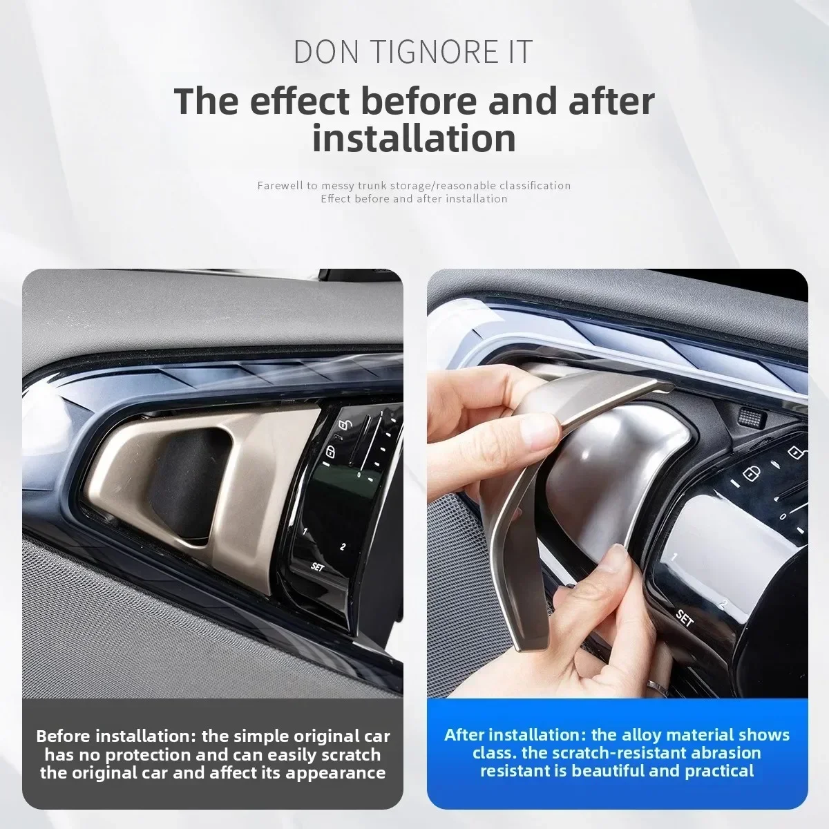 For BMW X3 2025 Car Inner Handle Door Bowl Protective Sticker Alloy Anti-scratch Door Handle Decoration car interior Accessories 3