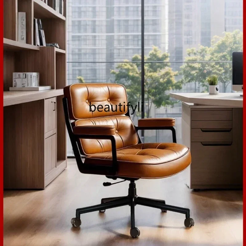 

Компьютерное кресло для дома, сидячее и удобное кожаное кресло для учебы, вращающееся подъемное офисное кресло для учебы