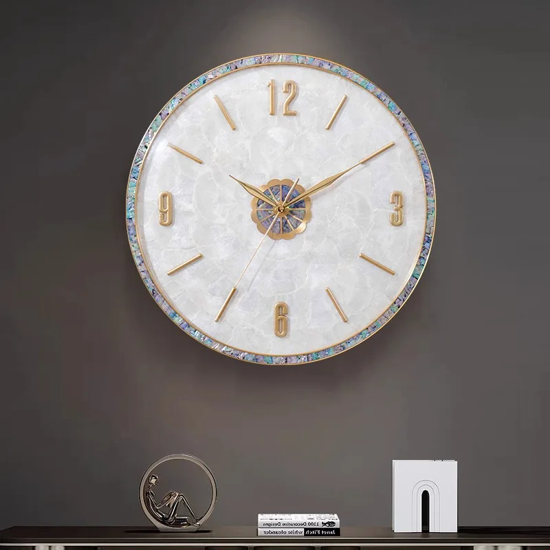 Decorative Shell Wall Clock Luxury Modern Wall Watch Silent Aesthetic Large Clocks Minimalist Nordic Elegant Living Room Watches