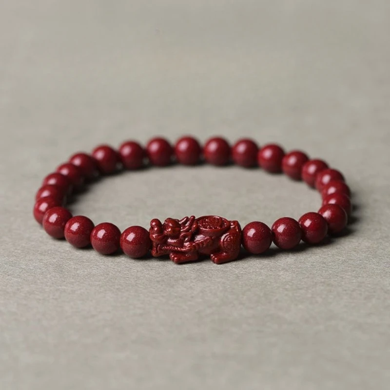 Cinnabar Pixiu Bracelet for Men and Women, Natal Year Transfer, Gathering Wealth Bracelet Jewelry.