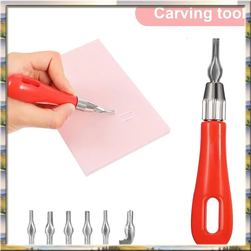 

AA46 Набор для резьбы по штампам из горячей резины, 4 шт. в упаковке с режущими инструментами и роликом Brayer для печатных поделок