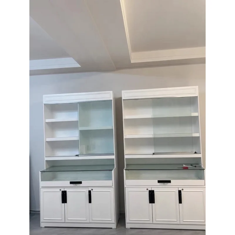 Estante de exhibición de joyería de pared para tienda minorista personalizado, bolso de venta al por menor moderno y vitrina de muebles para joyería H