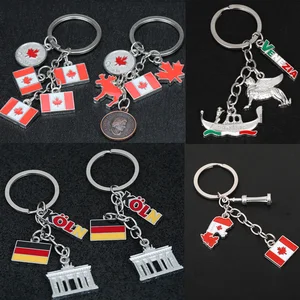 Maple Leaf Map Schlüsselbund für Männer und Frauen, Creative League, Kanada -Souvenir, Venedig, deutscher Tourismus, kleines Geschenk, Schlüsselbund im Auto hängen 6 Hauptverkäufe Chaves Kanada - №2