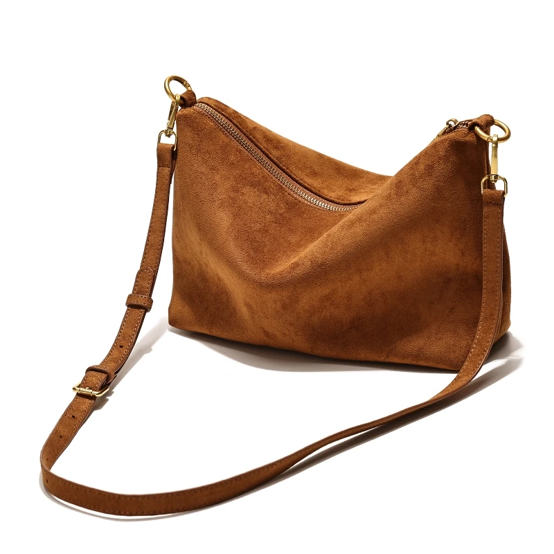 

Мягкая сумка через плечо из искусственной замши в стиле ретро, осень/зима 2022, винтажная сумка большой вместимости подмышки, универсальная для поездок на работу, Bolsa Feminina