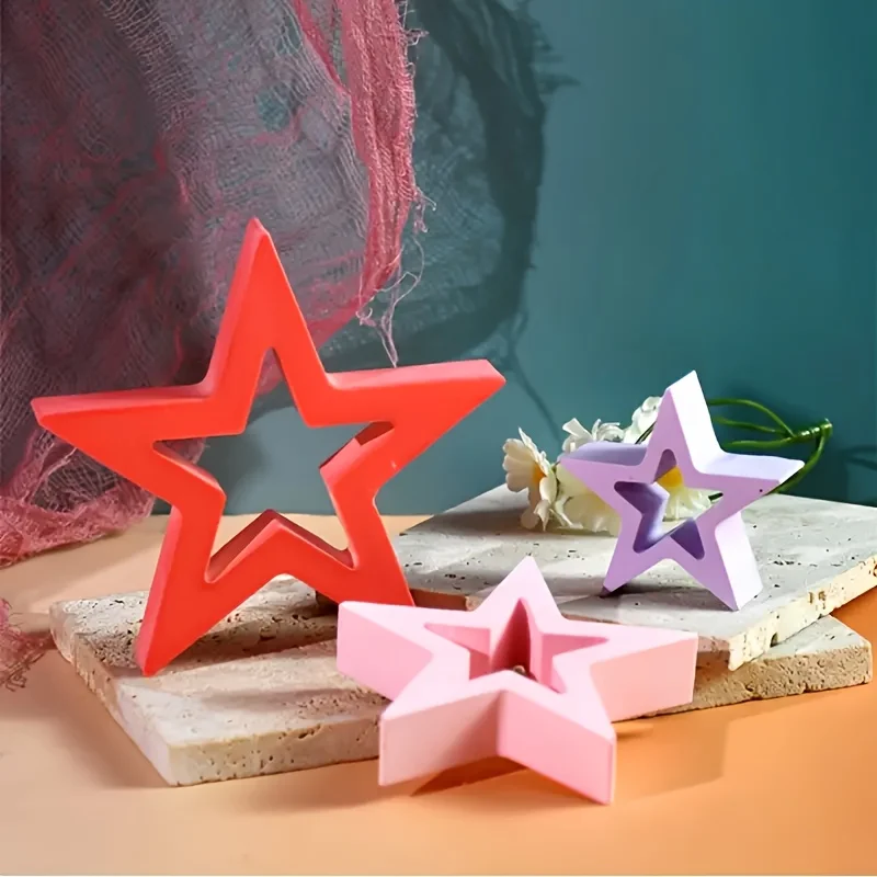 3PCS Star-Shaped Silicone Casting Molds for DIY Crafts