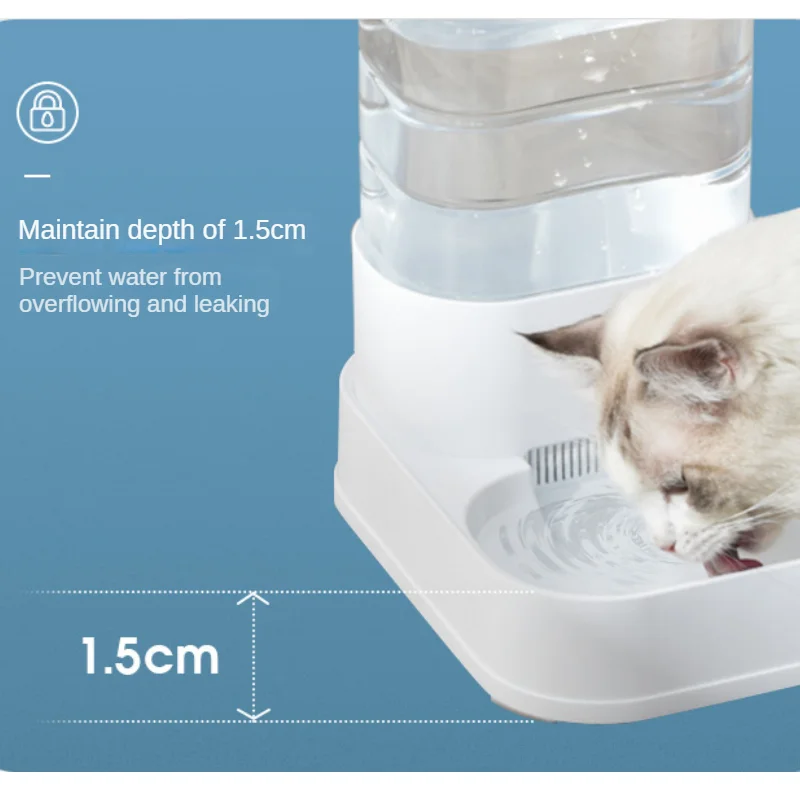 อาหารสัตว์เลี้ยงและเครื่องจ่ายน้ำด้วยน้ำไหลแบบไม่ใช้ไฟฟ้าสำหรับแมวและสุนัข