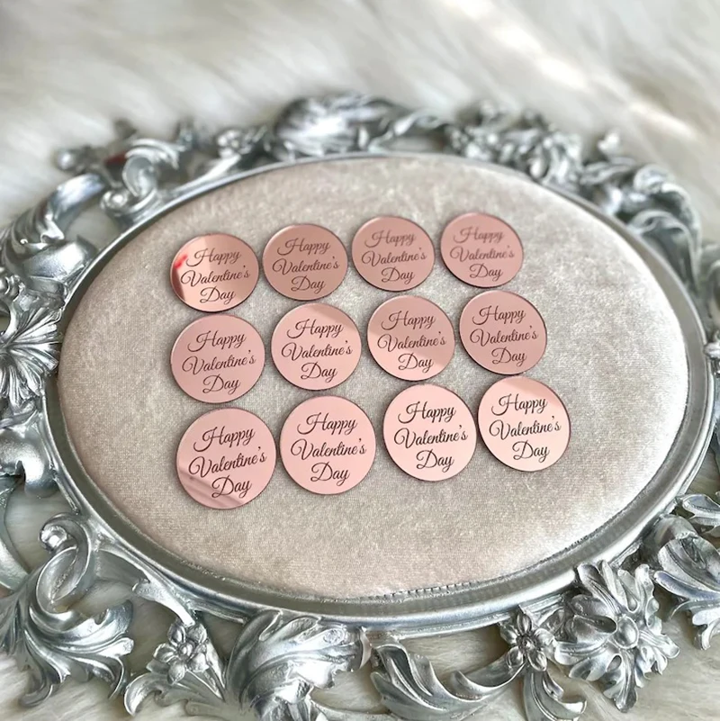 

25/50/60/70/100Pcs Personalized Tag Baptism Baby Show Grail Engraved Mirror Acrylic Round Circle Cross Name Decor Custom Gift