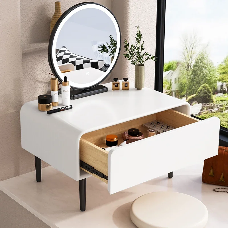 Modern simple dedicated bedroom bay window dresser light luxury Internet celebrity solid wood small apartment balcony mini