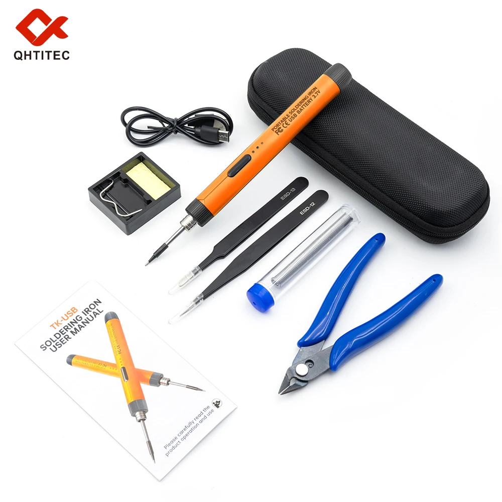 

USB Soldering Iron Mini Small Solder Iron Set Portable Household Type-C Interface 800mAh/1000mAh Battery Adjustable Temperature