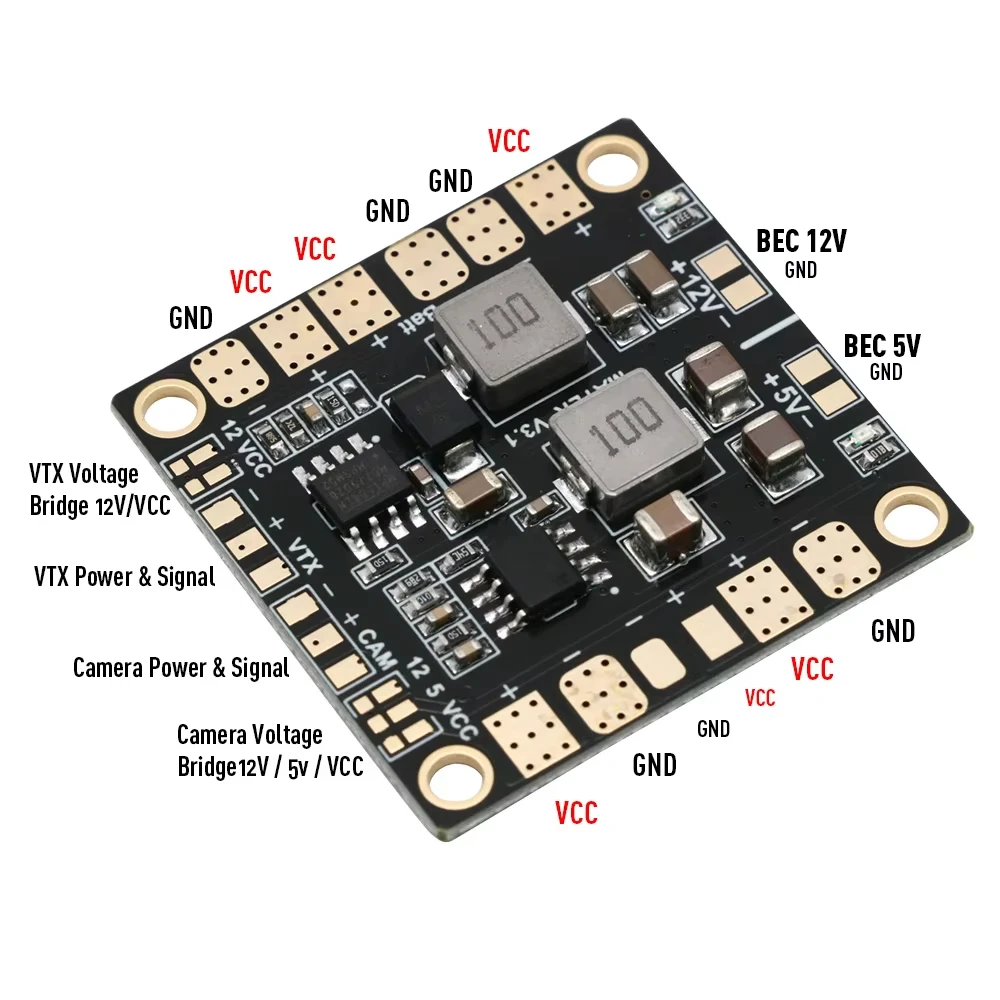 Matek Mini Power Hub Power Distribution Board PDB with BEC 5V & 12V for FPV QAV250 ZMR250 Multicopter Quadcopter Accessories