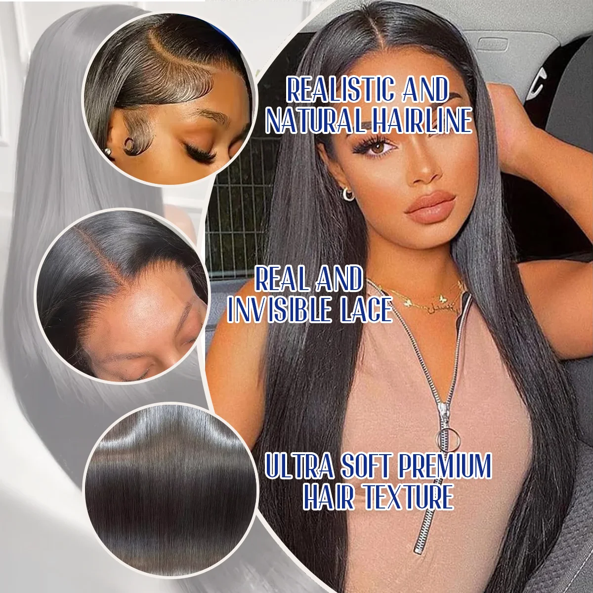 Natural Color Bone Straight Human Hair Wigs 200% Density 40 Inches 13x6 13x4 HD Transparent Invisible Lace Frontal Wig 1B Black Pre Plucked Pre Cut Lace Pre Bleached Knots Pre Styled For Women Brazilian Hair