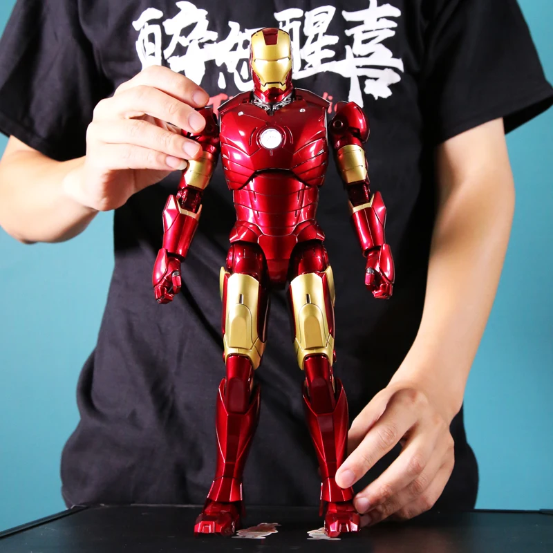 Iron Zd Man-Figura De AccyjN De Tony Stark Modelo De 36 سم Mk3 أساطير أصلية Iluminaciona Led ColeccyjN Conmemorativa 1/5