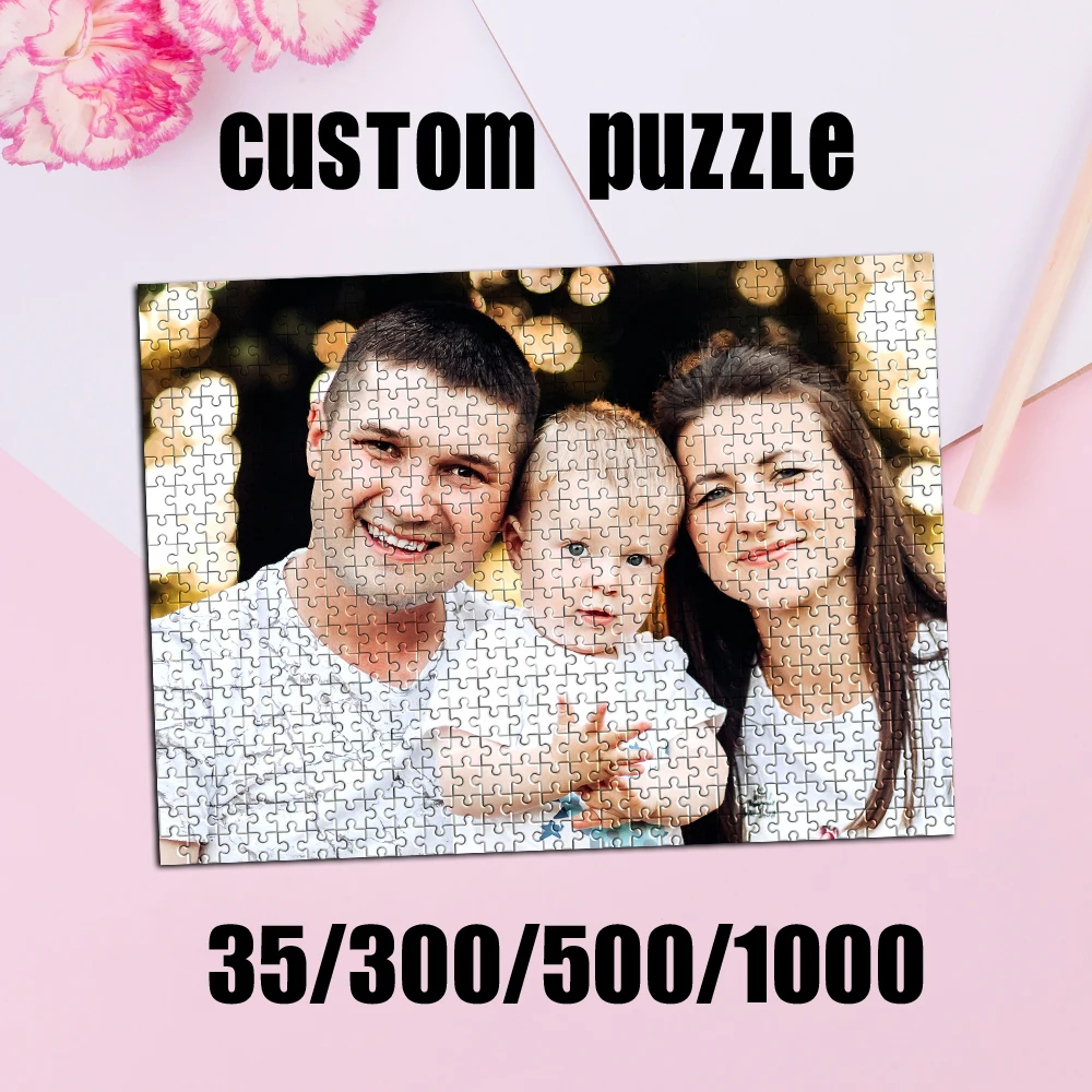 35/300/500/1000pcs Personalized Custom Photo Puzzle family photo Parent-Child Interactive Diy Assemble Game Toy