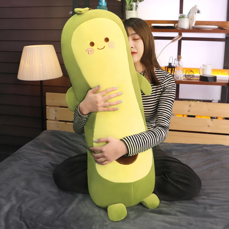 45-55CM Big Lovely Fruit Avocado Plush Pillow Children's Sleeping Pillow Large Doll Stuffed Sofa Holiday Gift Kawaii Creative