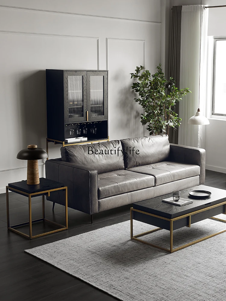 

5Light luxury post-modern solid wood bedside table, bedroom, living room, simple edge, Nordic simplicity