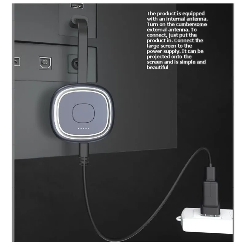 AT82-Wireless Screen Mirroring Dongle--Compatible-Connects Smartphones And Pcs To Tvs& Projectors