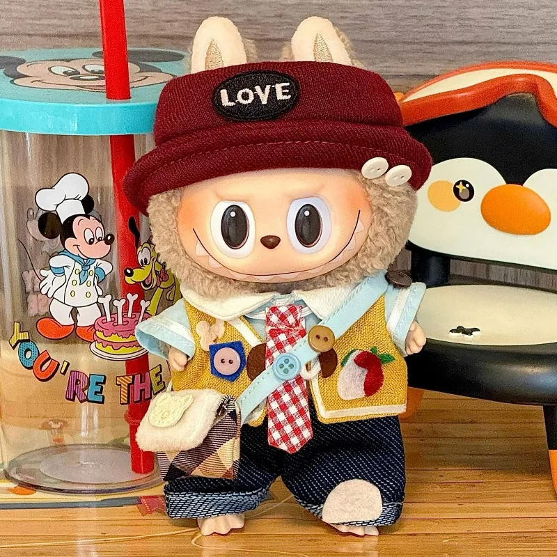 

Only Clothes Are Suitable for 17 Cm Labubu on Behalf of The Personality Trendy Cool Fisherman Series Dress Up Clothing