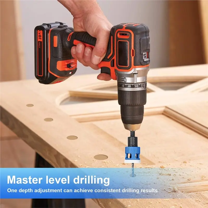 abbp-木材用カウンターシンクドリルビットセット、17個入りカウンターシンクドリルビット、15個入りhssテーパードリルビットと1-4インチ六角シャンク付き