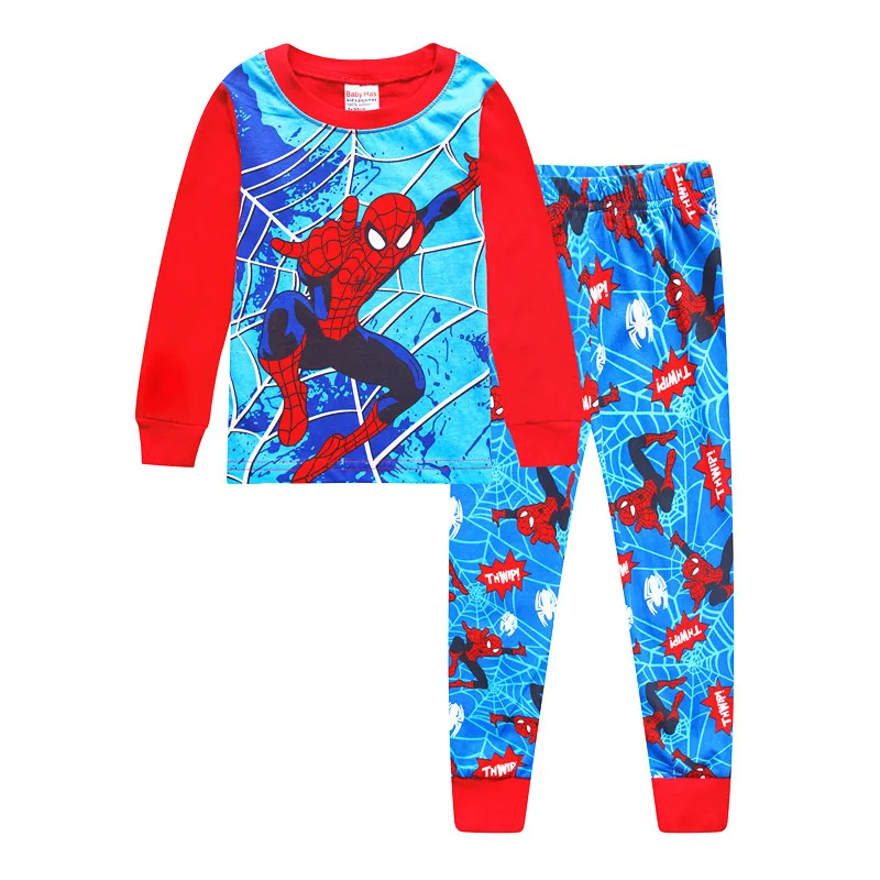 High Quality kid's Pajamas Set Avengers Spider Peter Parker cos Boy Cartoon Longsleeved Pajama and pajama suit for kids gift