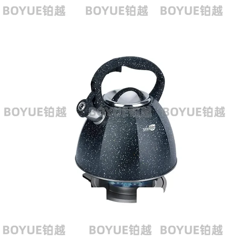 3.5L Stainless Steel Whistling Kettle Octagonal Design Large Capacity Tea Pot Compatible with Gas Stove and Induction Cooker