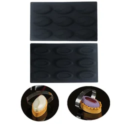 New 9 Cavity Leaves Cake Silicone Mould Tart Ring Mold Pastry Bakeware Mousse Dessert Decorating Tray Baking Tools
