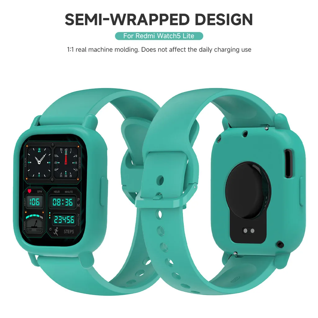Silicone Watch Protector Case Cover For Redmi Watch 5 Active,Protective Shell Bumper Frame Case For Redmi Watch 5 Lite Accessory