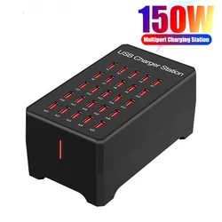 150W Multi USB Fast Charger 30 Ports USB LED Indicator Carregador Charging Station For Tablet iPhone 12 13 14 Samsung S23 Ipad